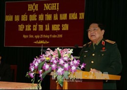Đại tướng Ngô Xuân Lịch tiếp xúc cử tri tại Hà Nam